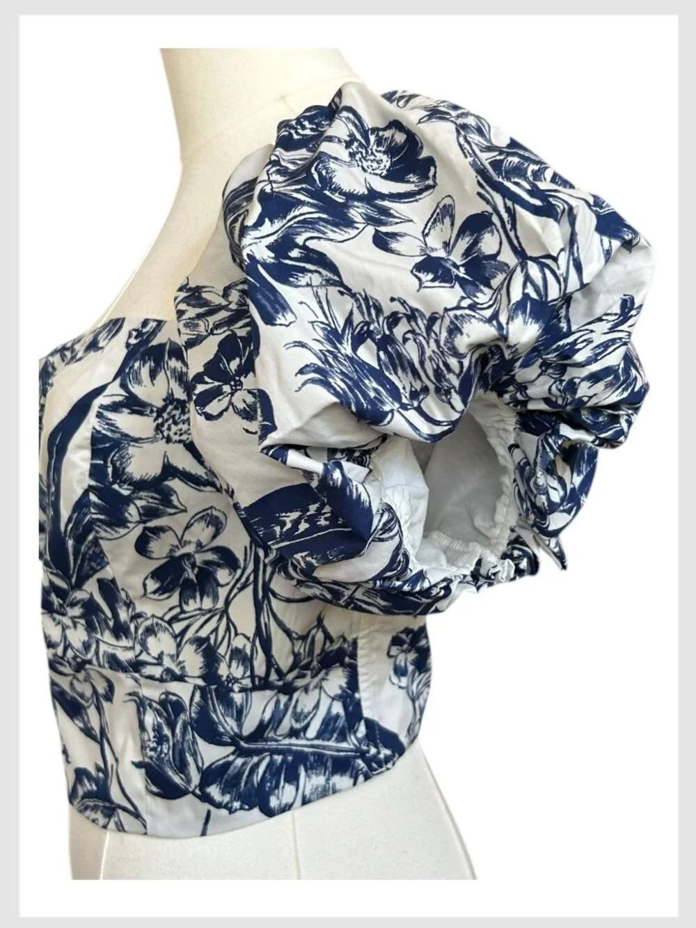 Abercrombie & Fitch Off Shoulder Puff Sleeve Floral Crop Top XL